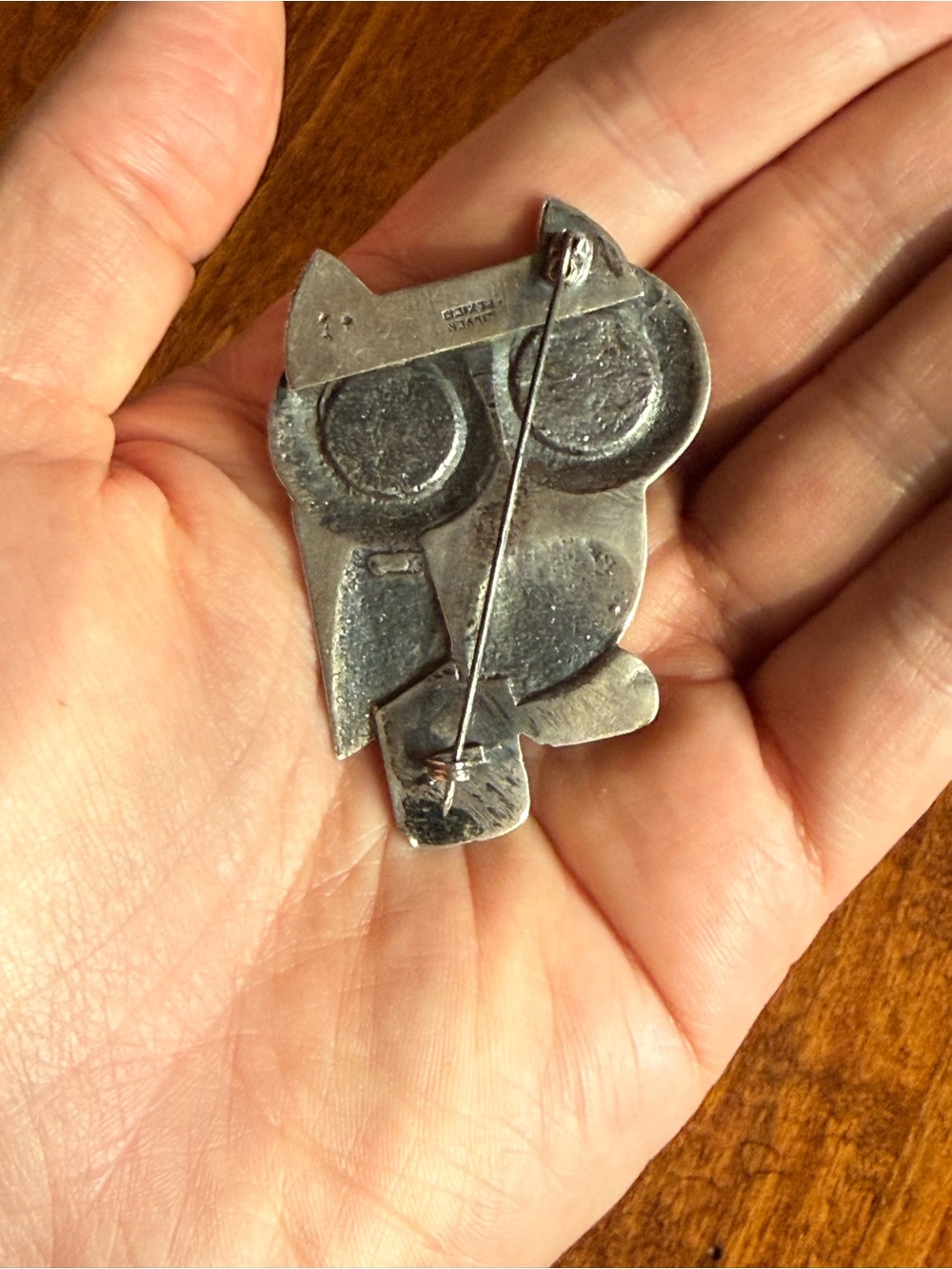 Large Mexican Owl Brooch Pin - Picture 6 of 7